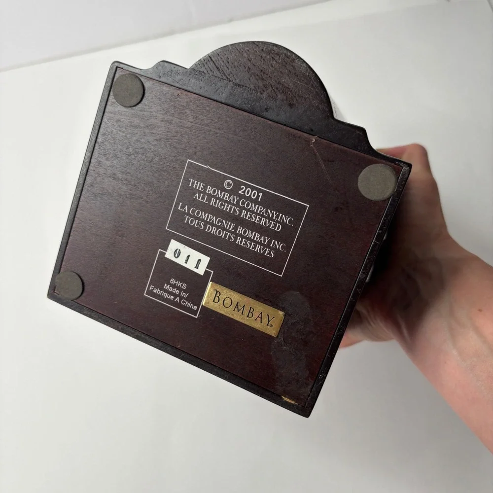 VTG 2001 THE BOMBAY Mahogany Wood Desk Top Organizer Knife Box Remote‎ Controls